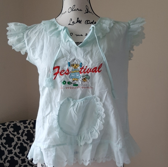 🍓Baby Doll Eyelet Top Kuwaii Pocket Boho - Picture 2 of 8